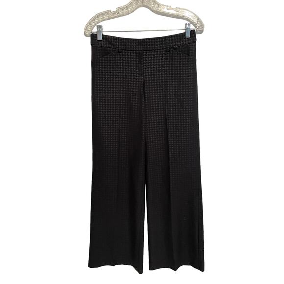Express Design Studio Black Houndstooth Trousers Womens Size 2 Wide Leg Pants - Picture 1 of 9